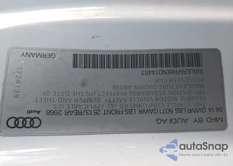 2014 Audi A5 2.0T Premium from USA, damaged, VIN WAULFAFH9EN014453